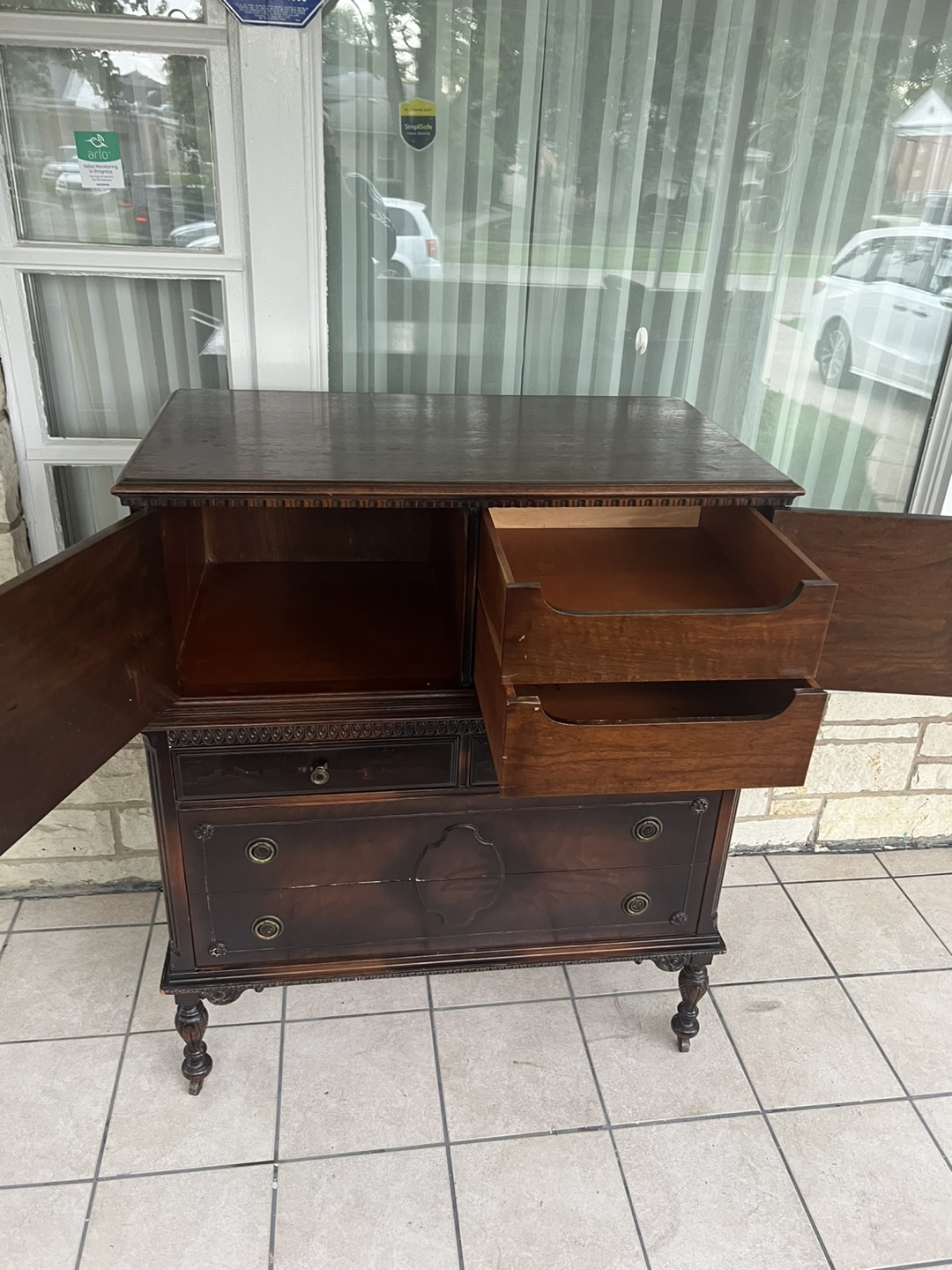 Antique Dark Wood Dresser - photo 2