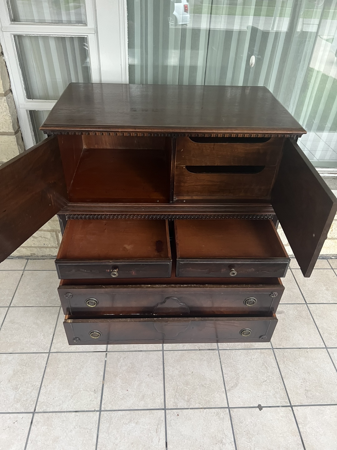 Antique Dark Wood Dresser - photo 4
