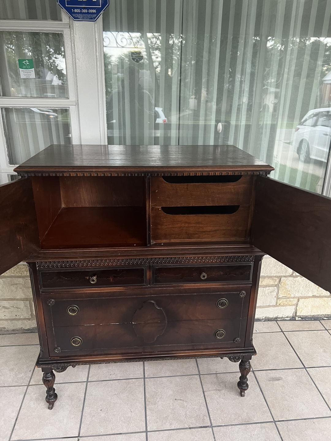 Antique Dark Wood Dresser - photo 3