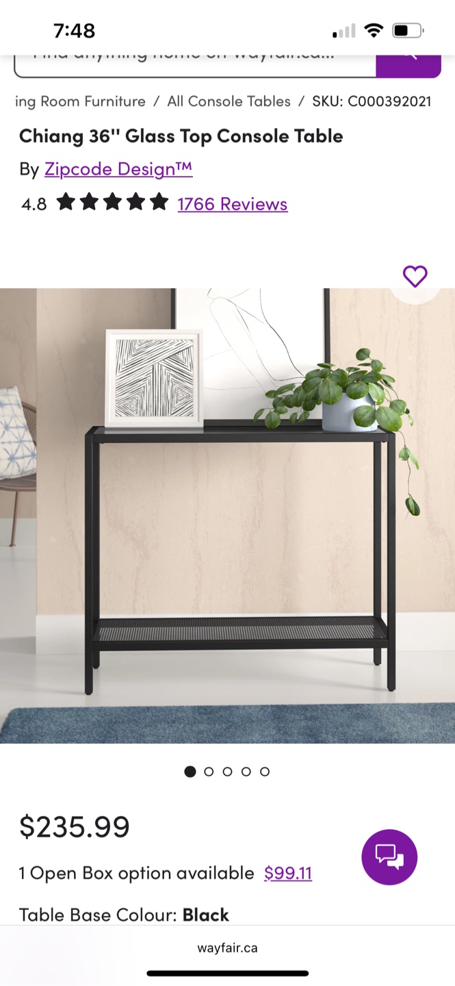 Black Console Table - photo 4