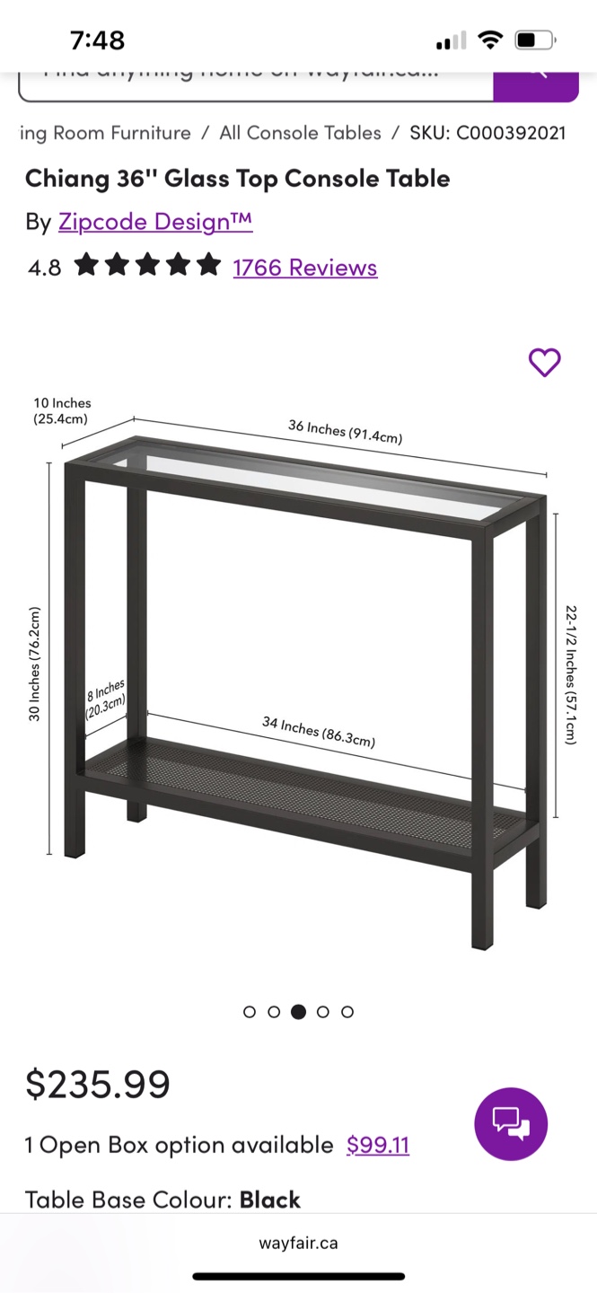 Black Console Table - photo 3