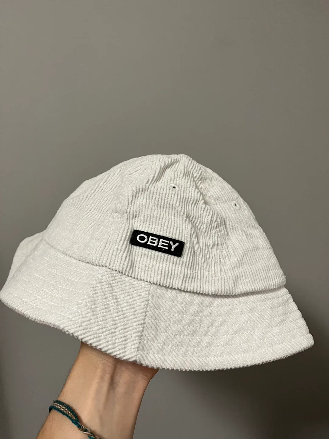 Obey White Corduroy Bucket Hat thumbnail
