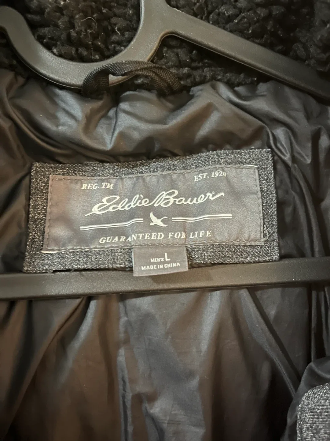 Eddie Bauer Men's L Puffer Jacket - Grey & Black image indicator(3)