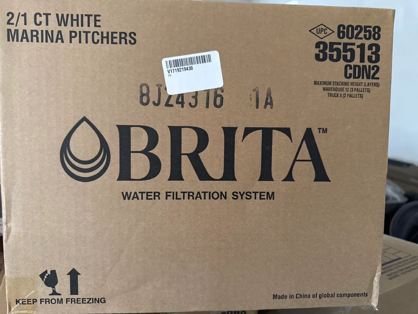 Brita White Marina Water Filter Pitcher thumbnail