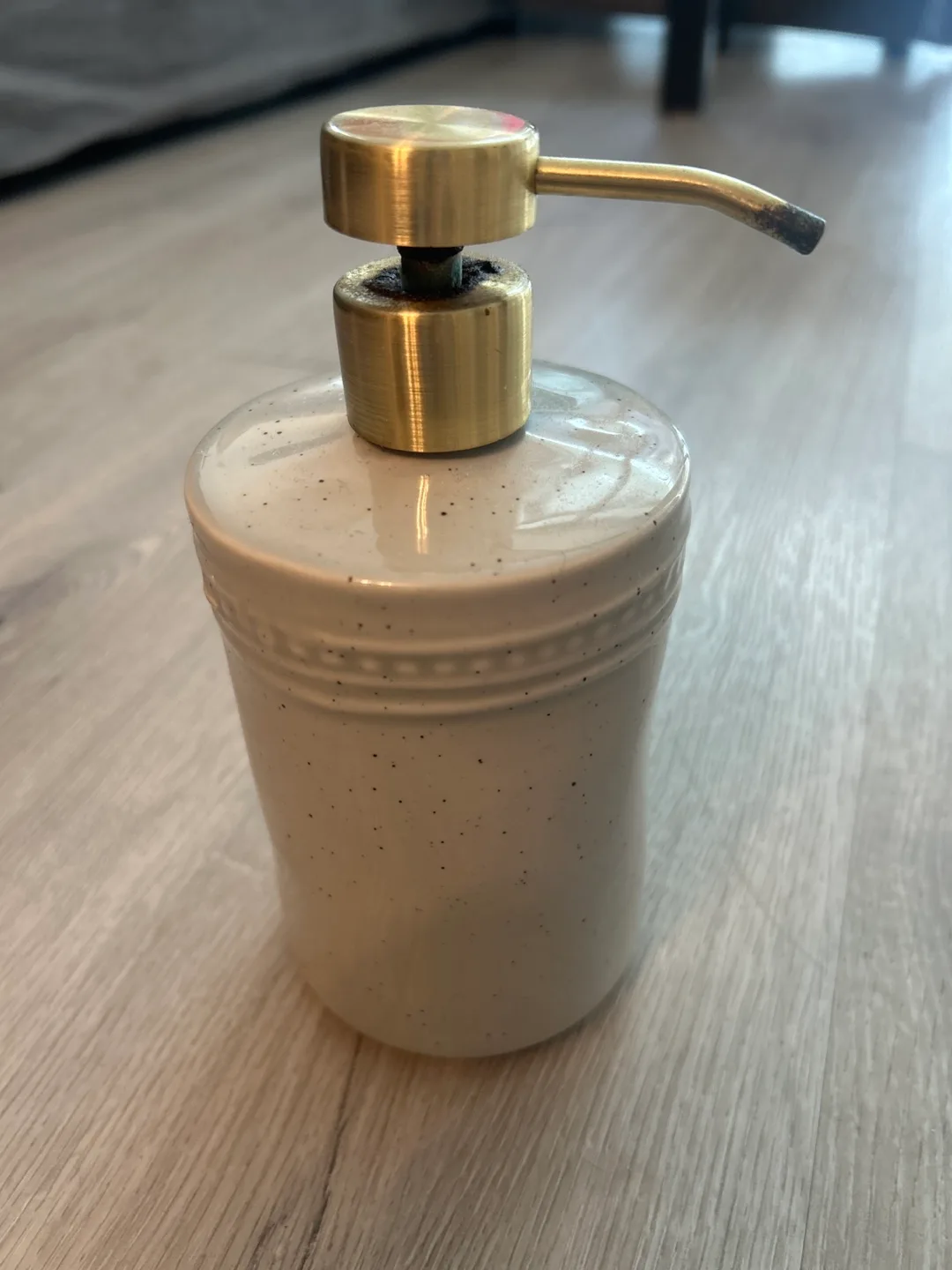 Speckled Beige Ceramic Soap Dispenser thumbnail