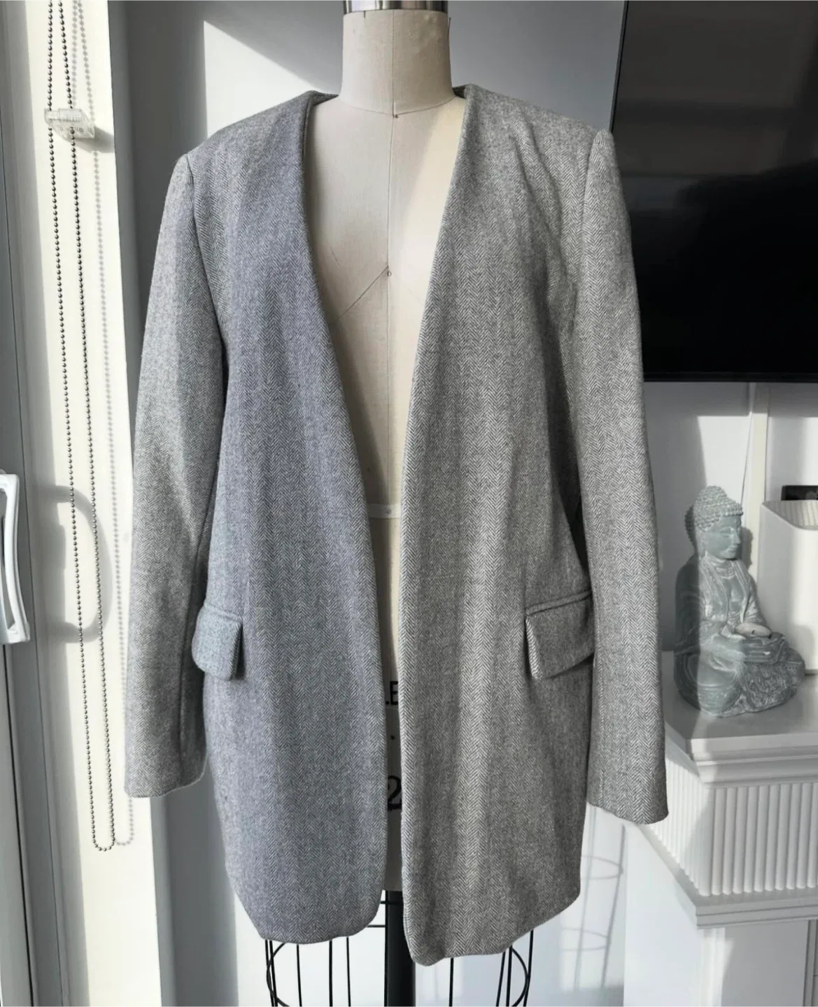 Mango wool blend blazer size small thumbnail