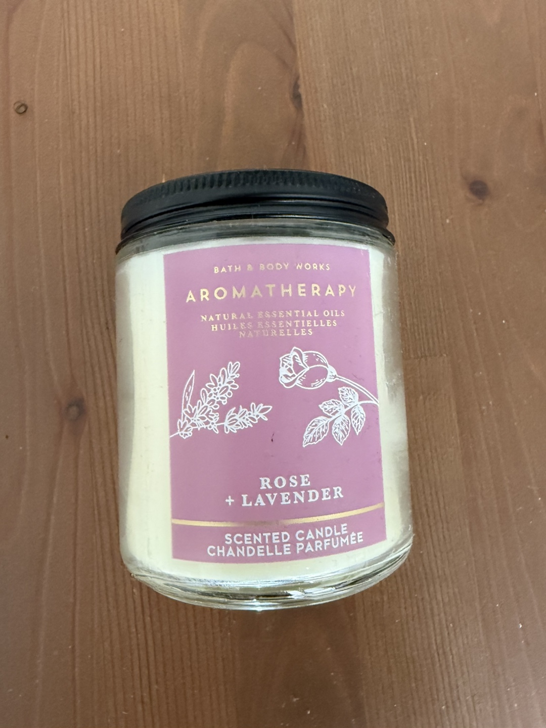 Bath & Body Works Rose + Lavender Candle