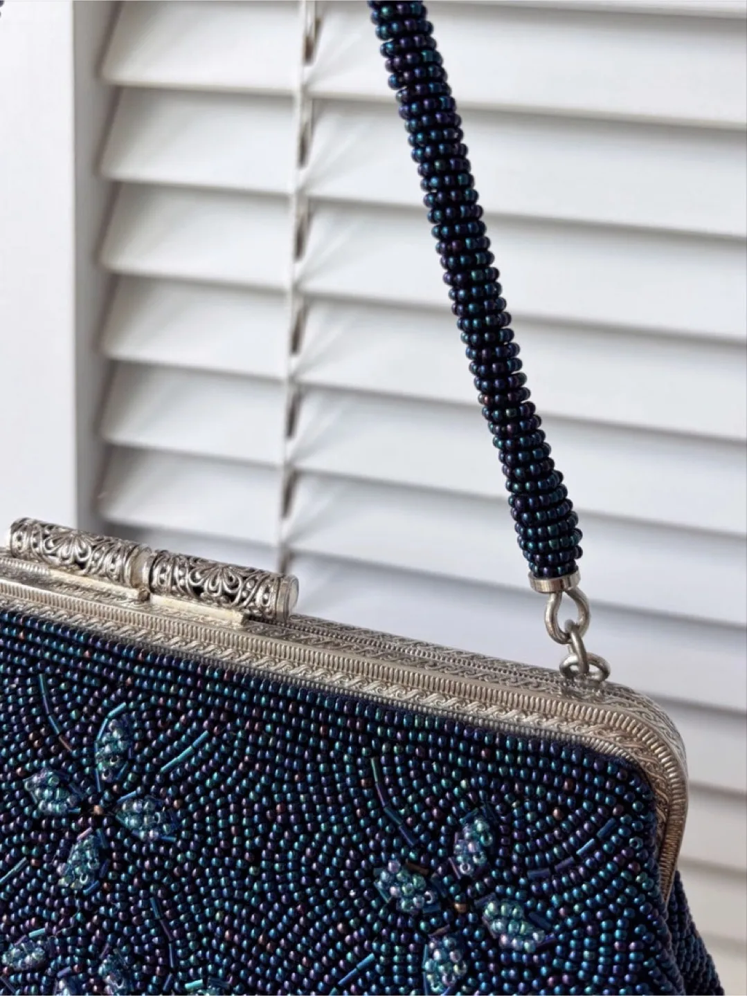 Vintage Beaded Evening Bag – Handcrafted Beadwork Clutch Purse image indicator(8)