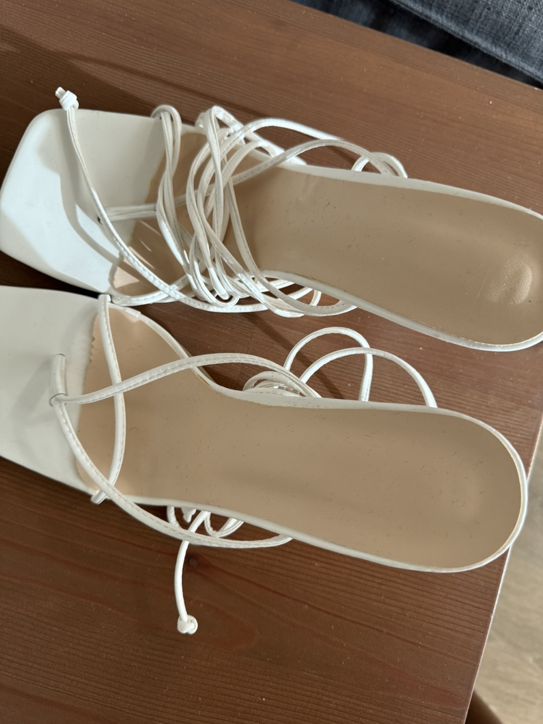 White Strappy Heels - Size 10
