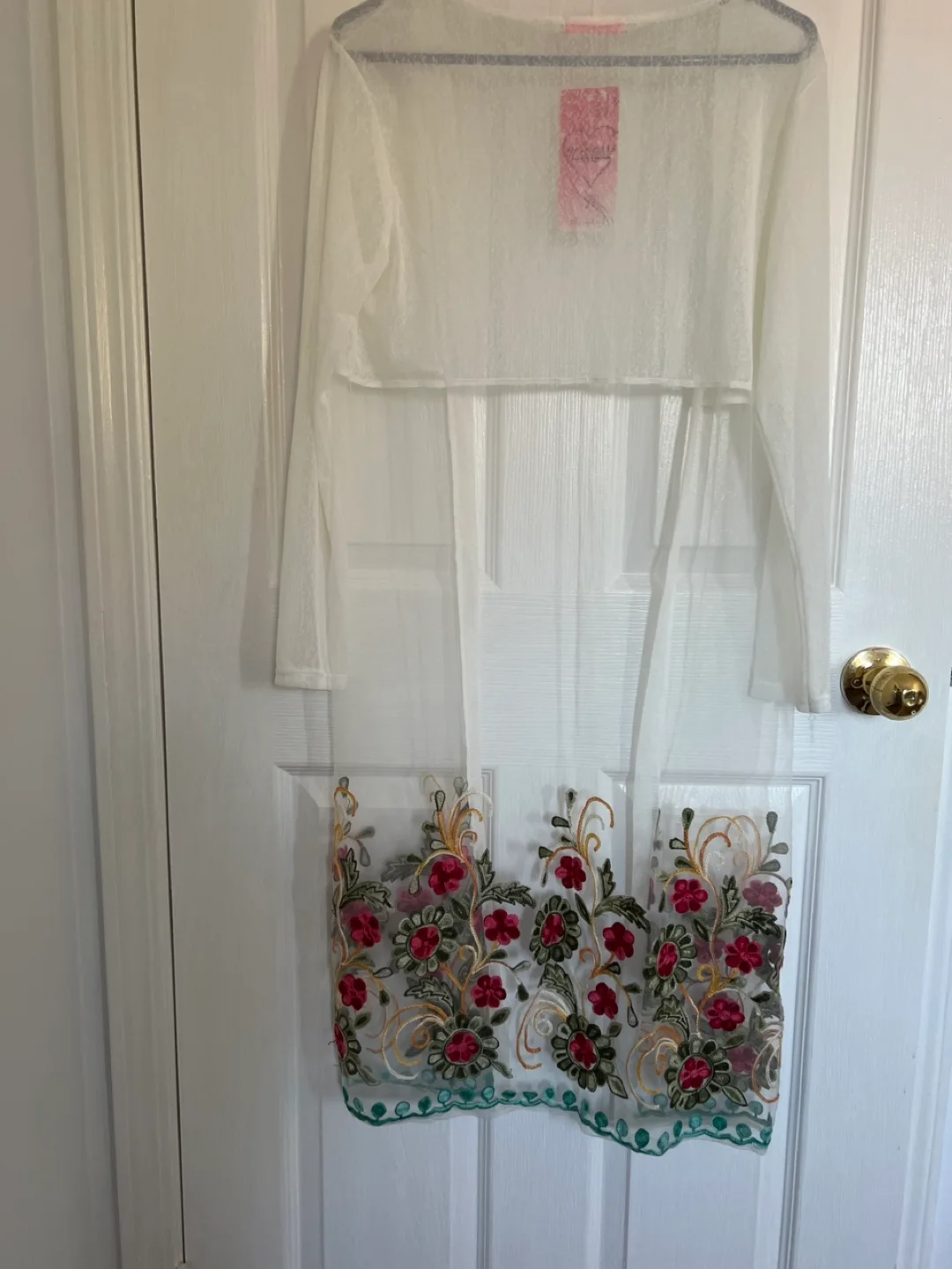 Princess Classic White Floral Embroidered Cover-Up - New thumbnail