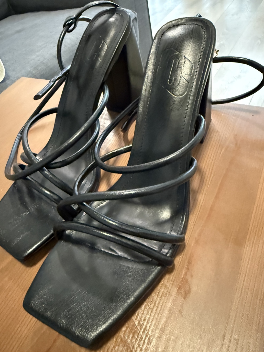 Black Strappy Block Heel Sandals - photo 2