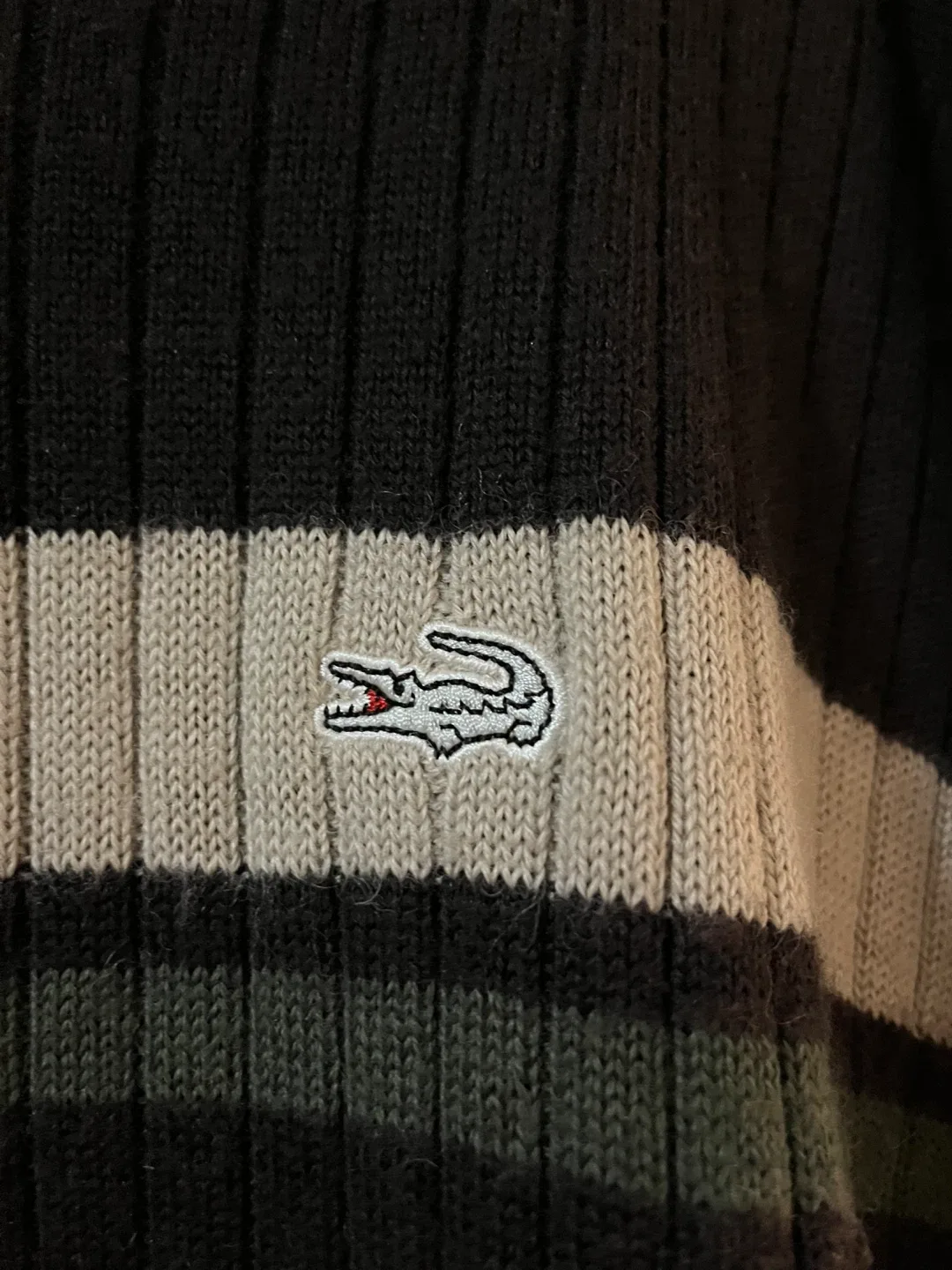 Crocodile Striped V-Neck Sweater - Size XXL image indicator(2)