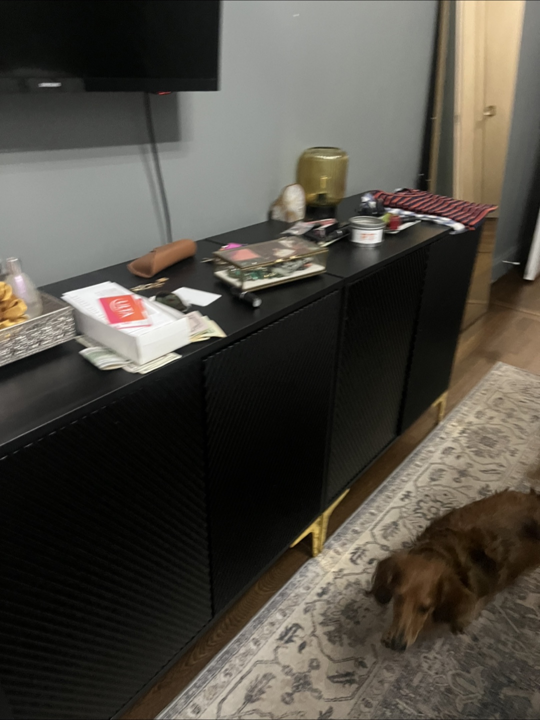 Black Cabinet with Gold Legs (set of two) - photo 3