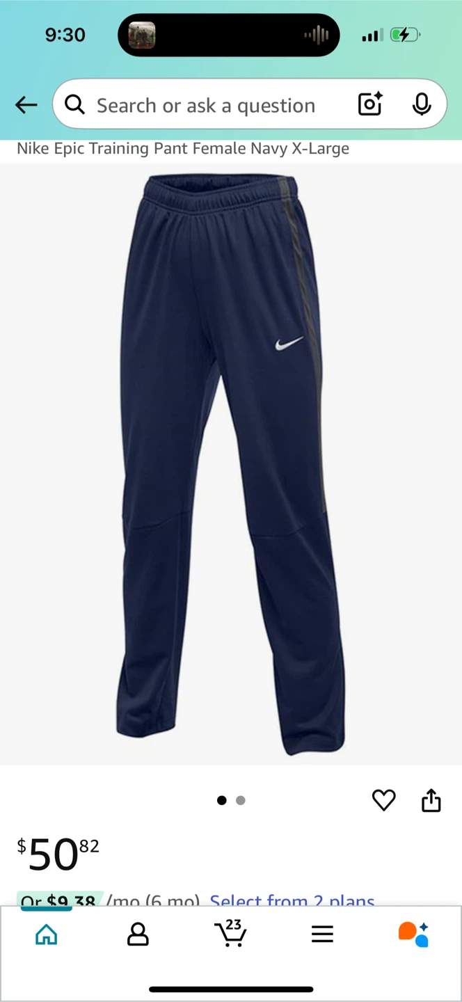 Nike Pants Women's Large Navy Blue Training Joggers Zip Ankle - photo 4