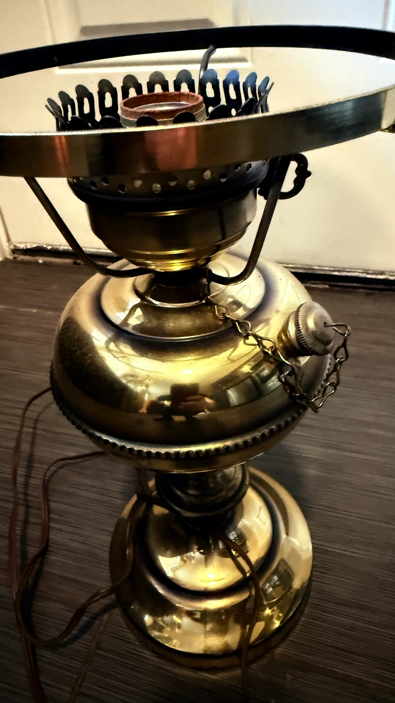 Vintage Brass Electric Oil Lamp - photo 4