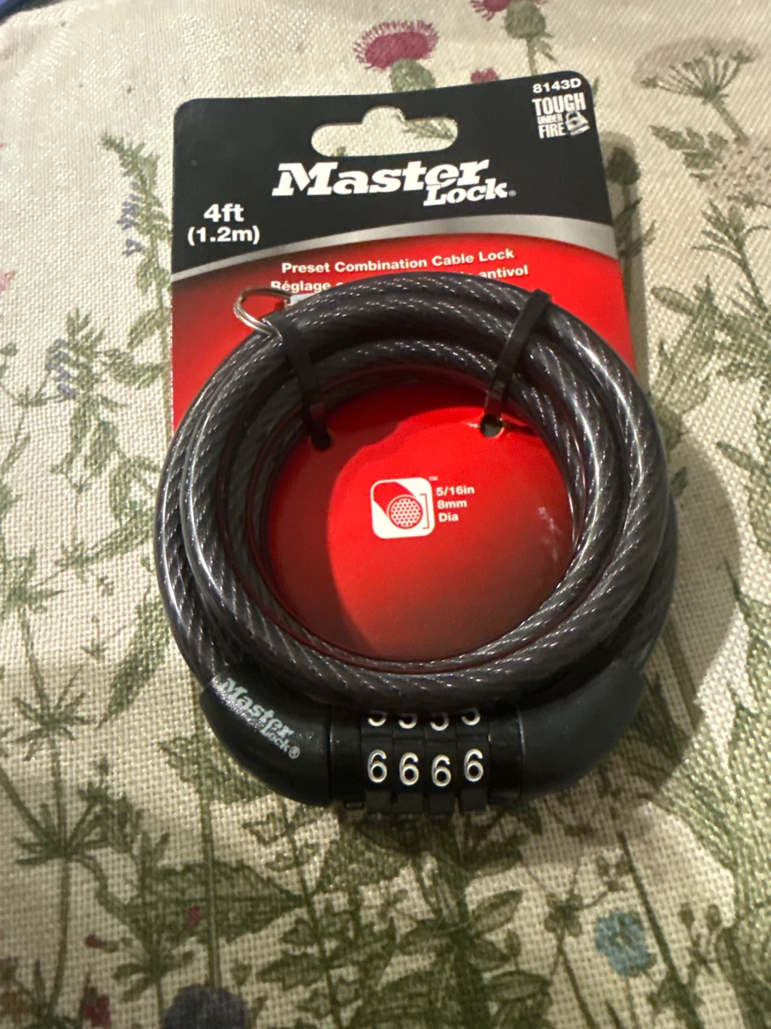Master Lock 8143D 4ft Combination Cable Lock - NEW - photo 3