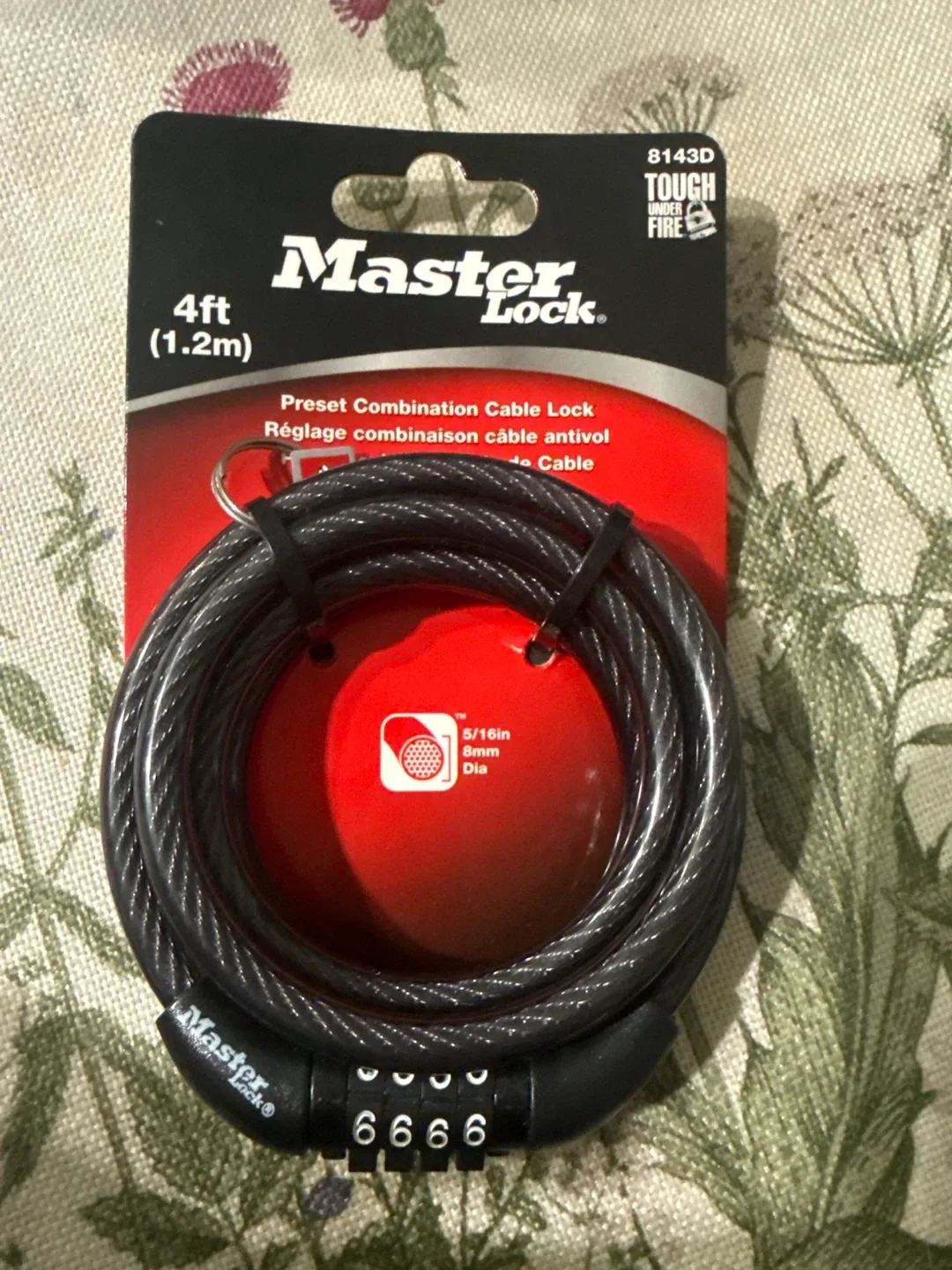 Master Lock 8143D 4ft Combination Cable Lock - NEW