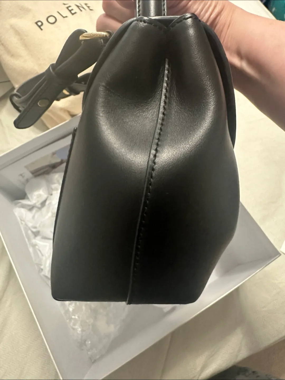 Authentic Polene Numero Uno Nano Black Smooth Leather image indicator(3)