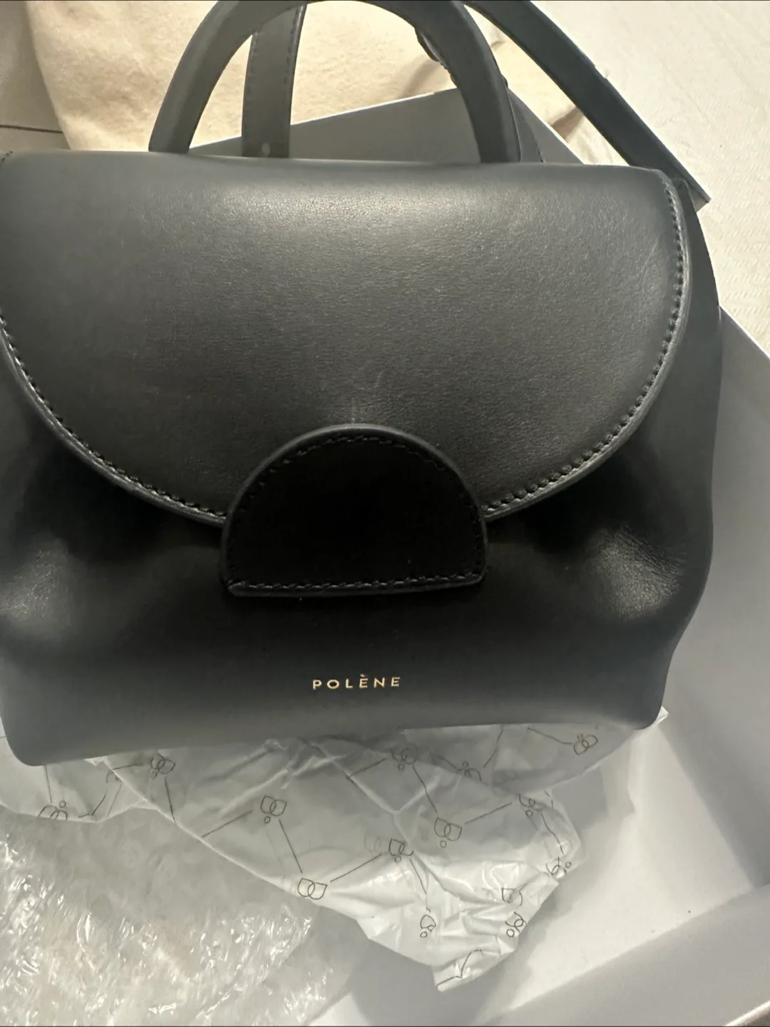 Authentic Polene Numero Uno Nano Black Smooth Leather image indicator(2)