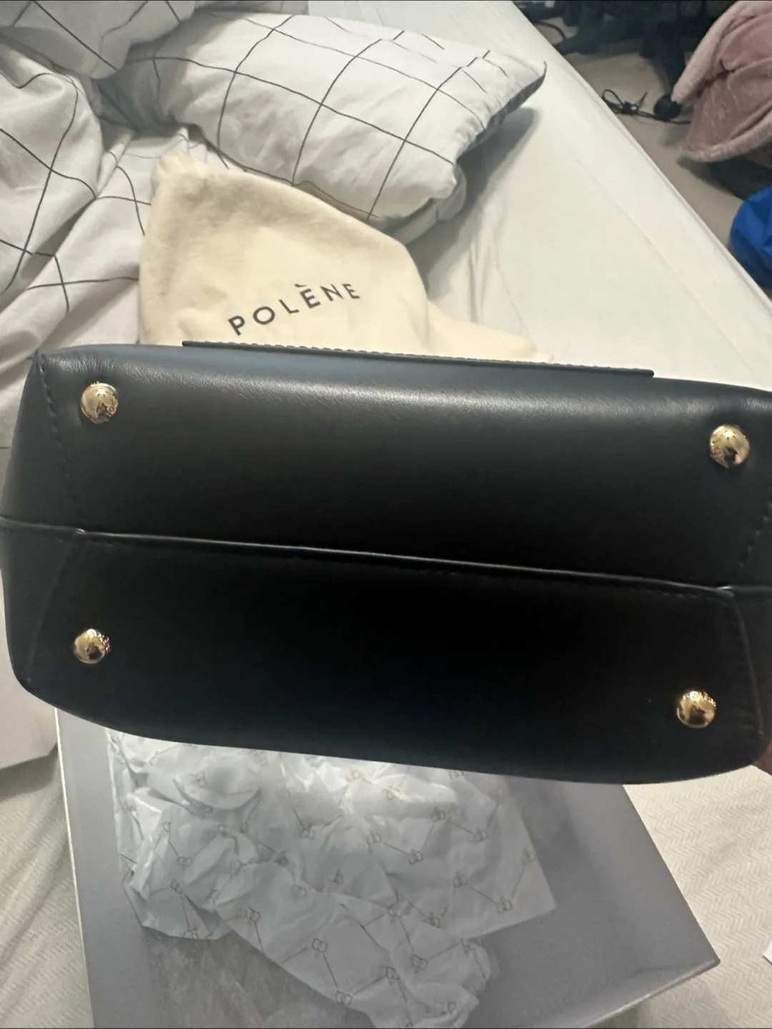 Authentic Polene Numero Uno Nano Black Smooth Leather image indicator(5)