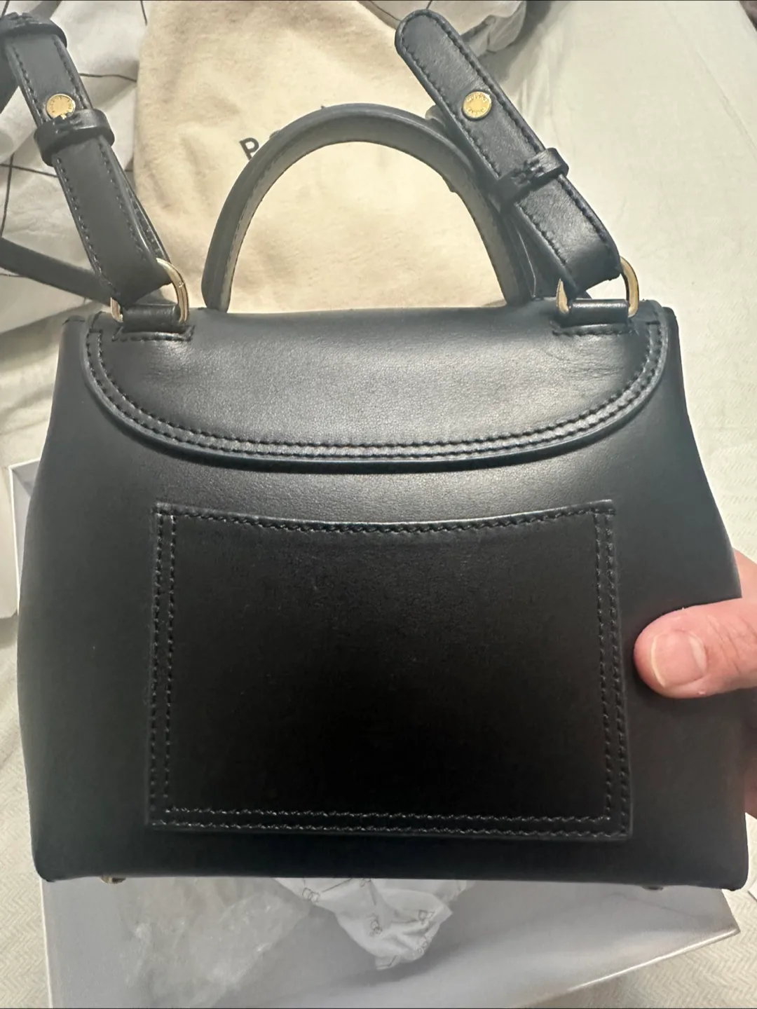 Authentic Polene Numero Uno Nano Black Smooth Leather image indicator(4)