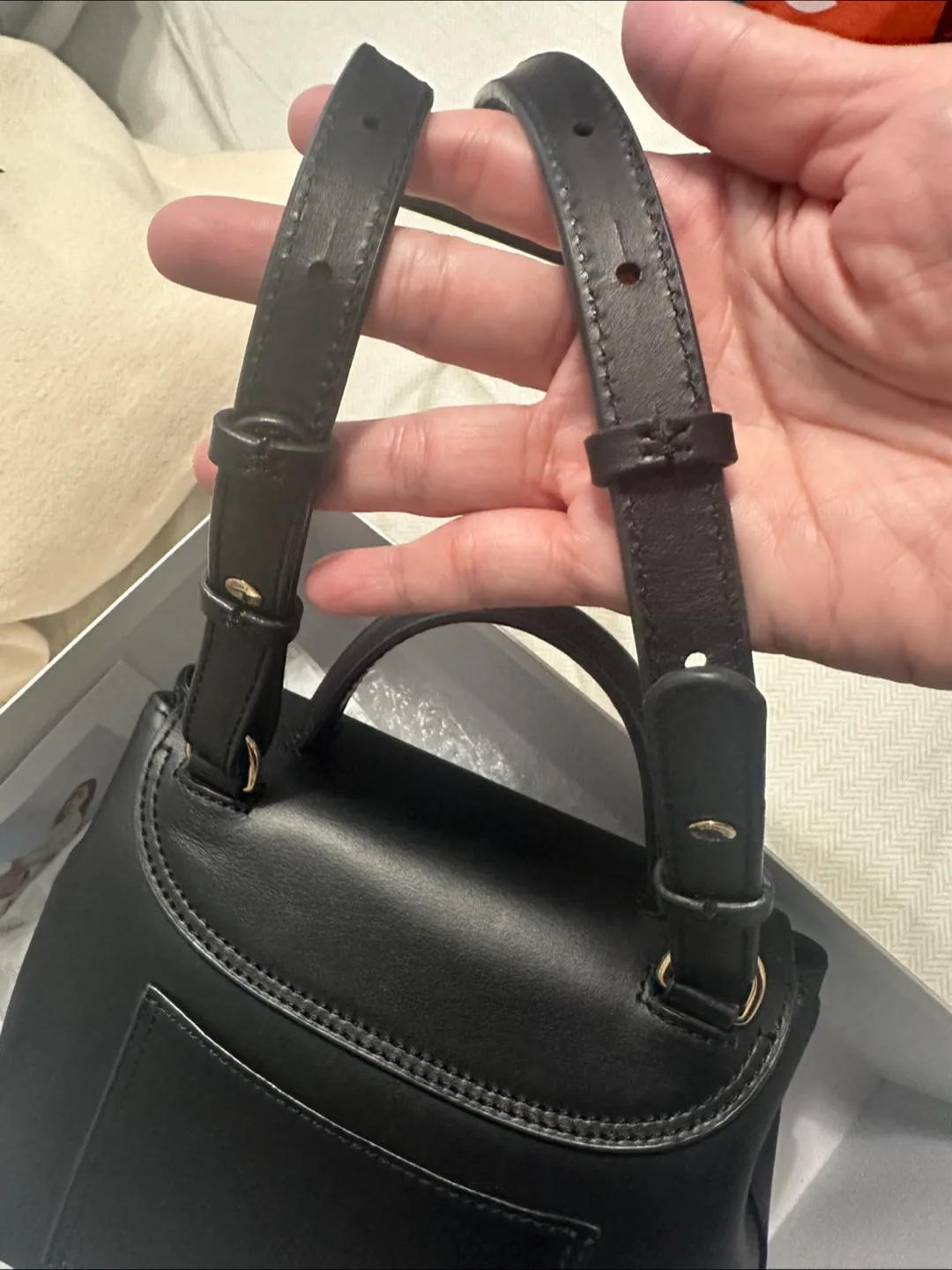 Authentic Polene Numero Uno Nano Black Smooth Leather image indicator(7)