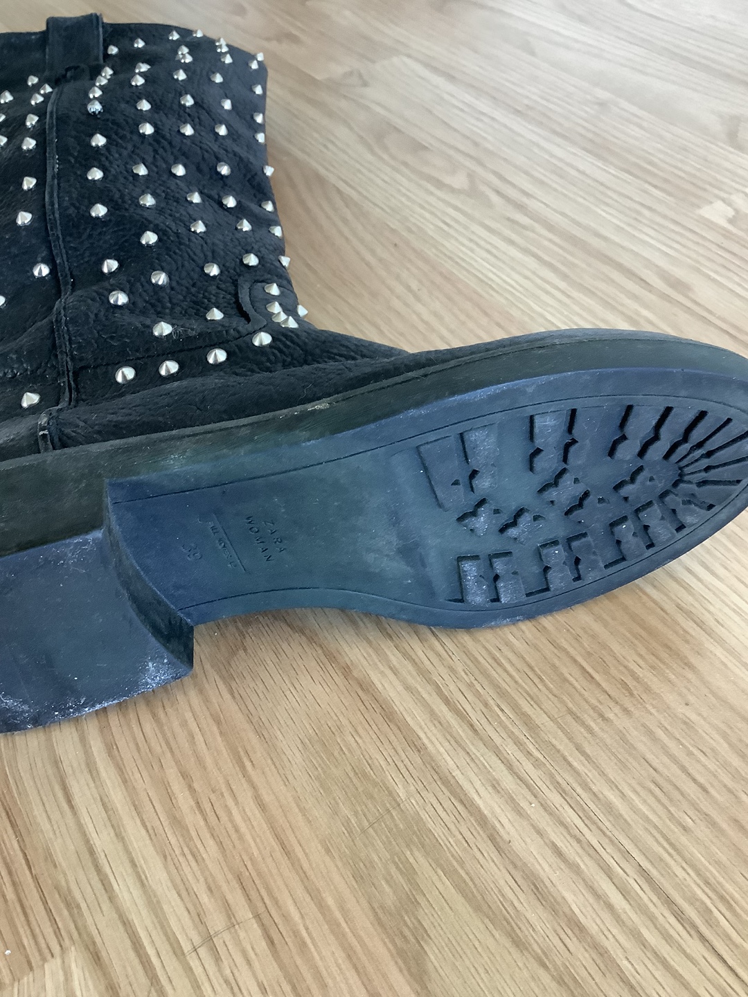Zara Woman Black Studded Boots - Size 39 - photo 5