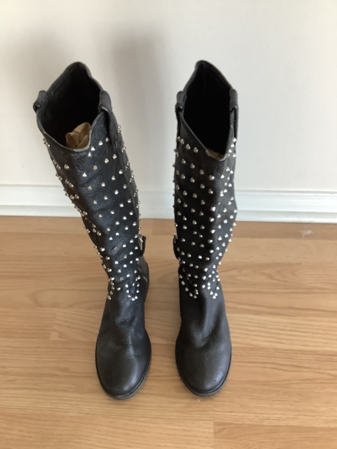 Zara Woman Black Studded Boots - Size 39
