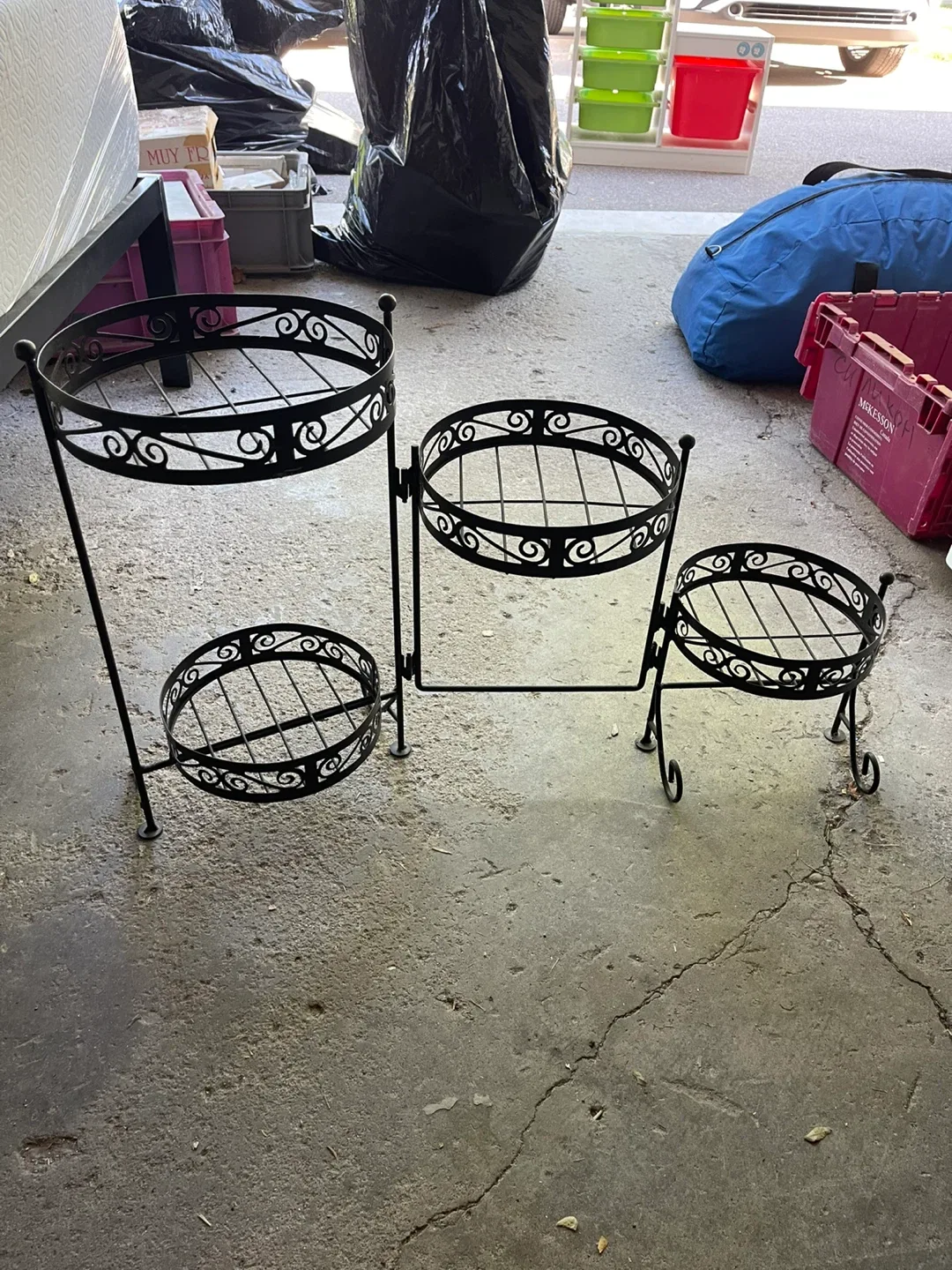 Three Tier Plant Stand - Black Metal thumbnail