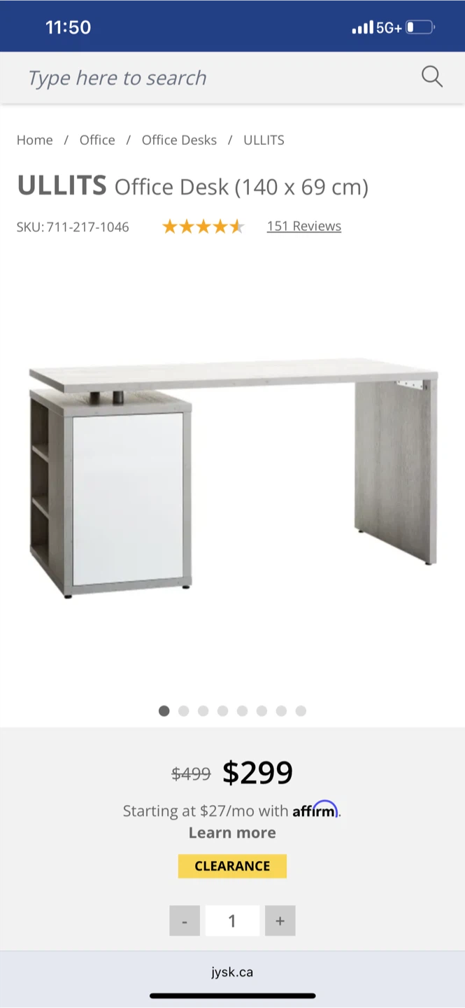 JYSK Office Desk (140 x 69 cm) - photo 3