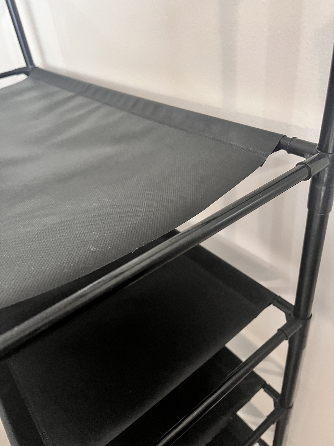 Black 5-Tier Shoe Rack with Hanging Rod - photo 4