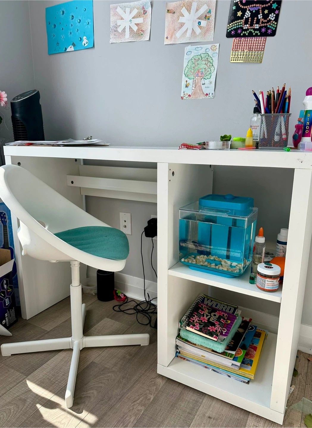 IKEA Study table and Chair : white - photo 3