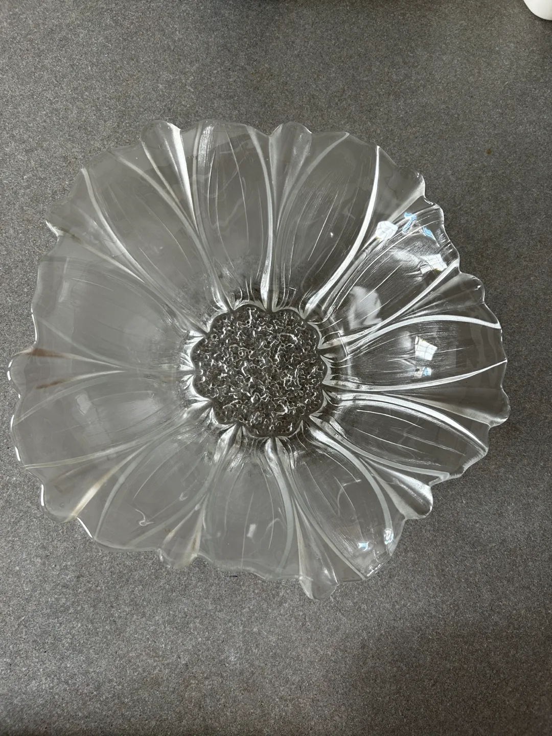 Clear Glass Flower Bowl thumbnail