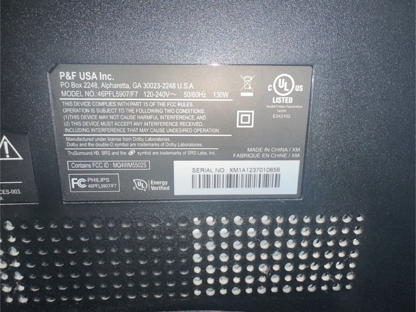 Philips 46PFL5907/F7 TV image indicator(8)