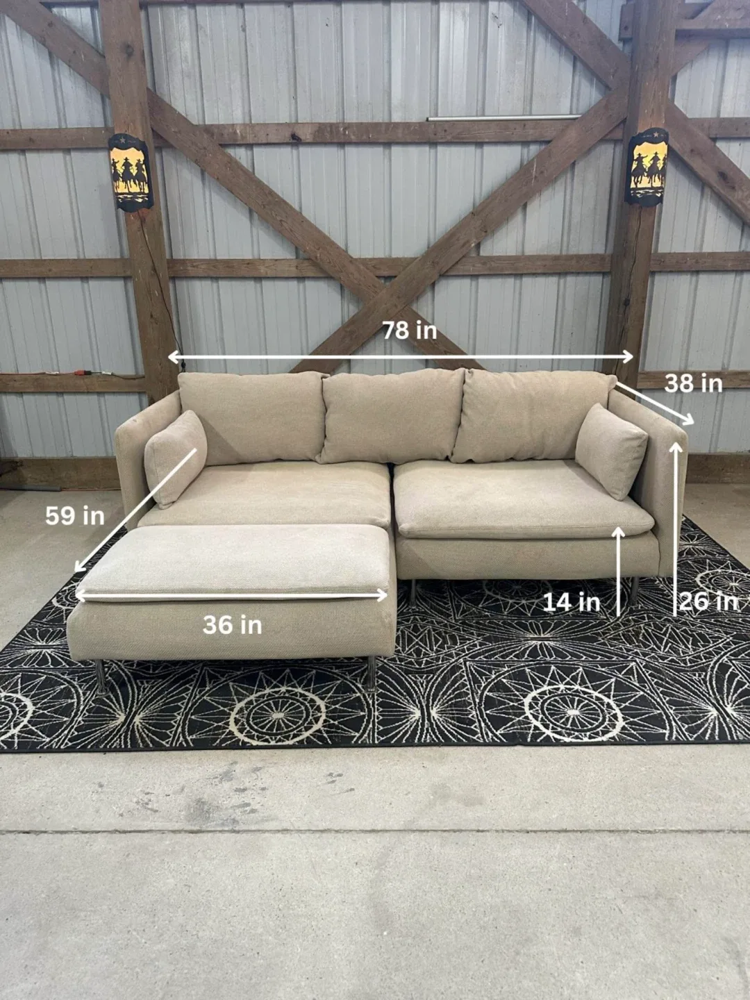*Delivery Available* IKEA Modern Sectional in mocha image indicator(9)