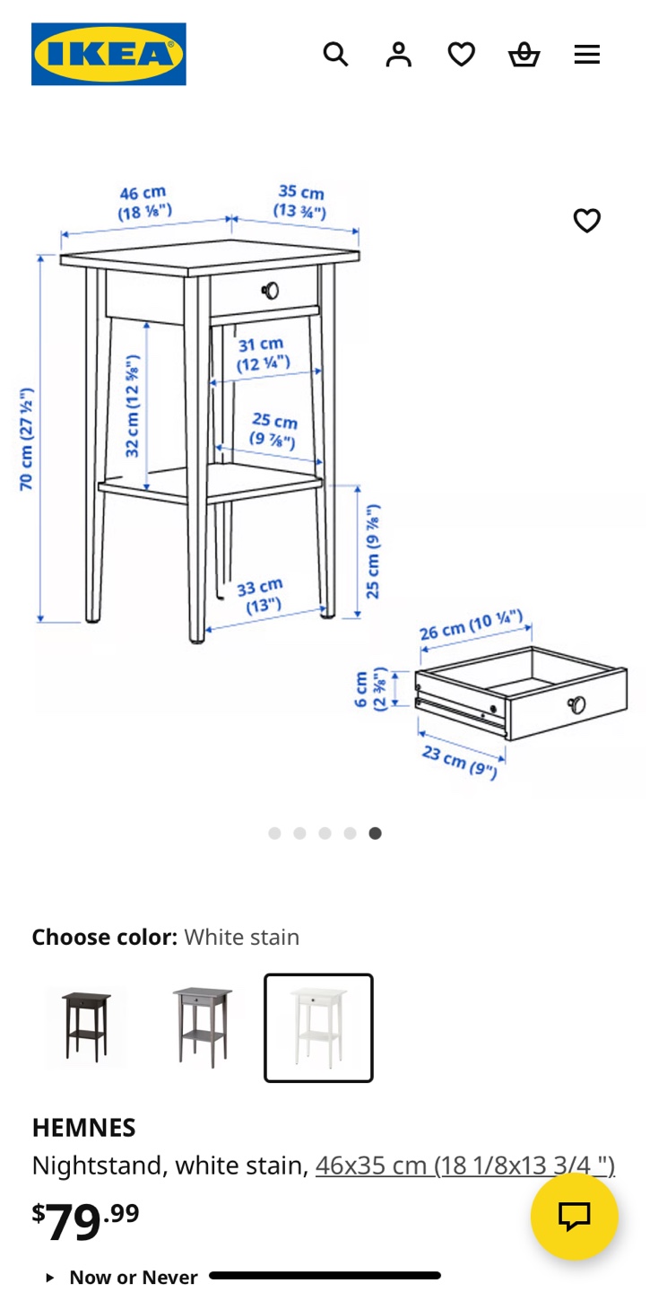 IKEA Hemnes White Stain Nightstand - photo 4