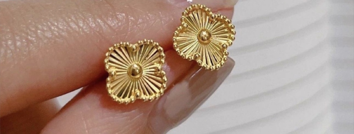 Gold Clover Earrings
