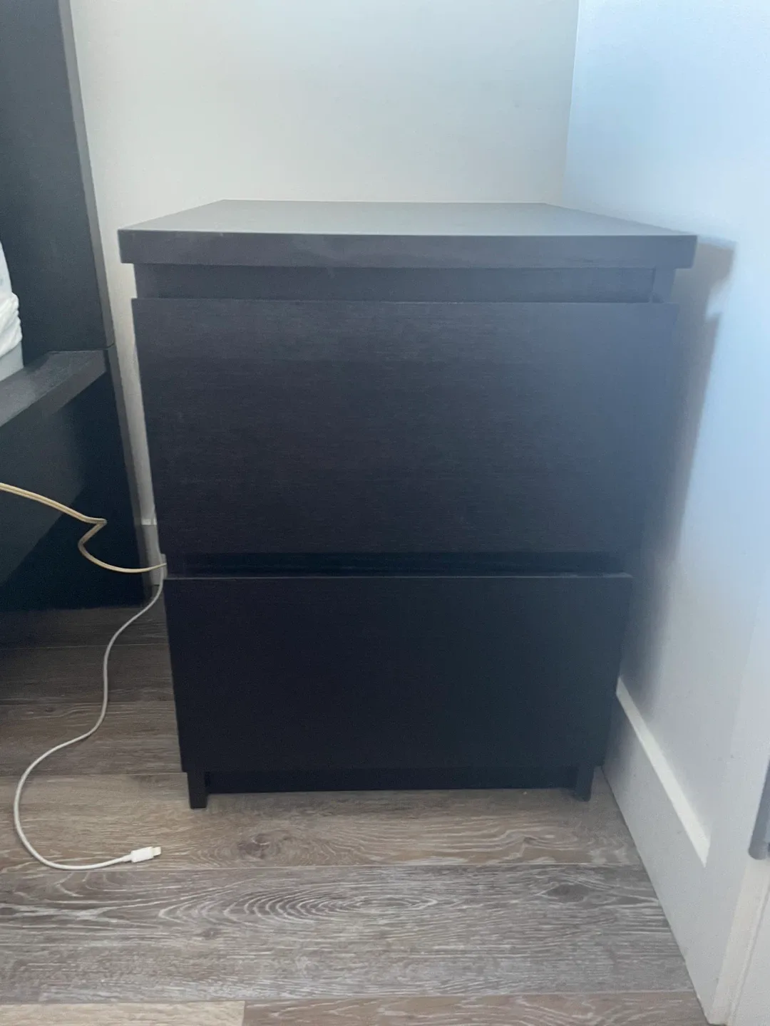 IKEA Malm Black-Brown Nightstand thumbnail