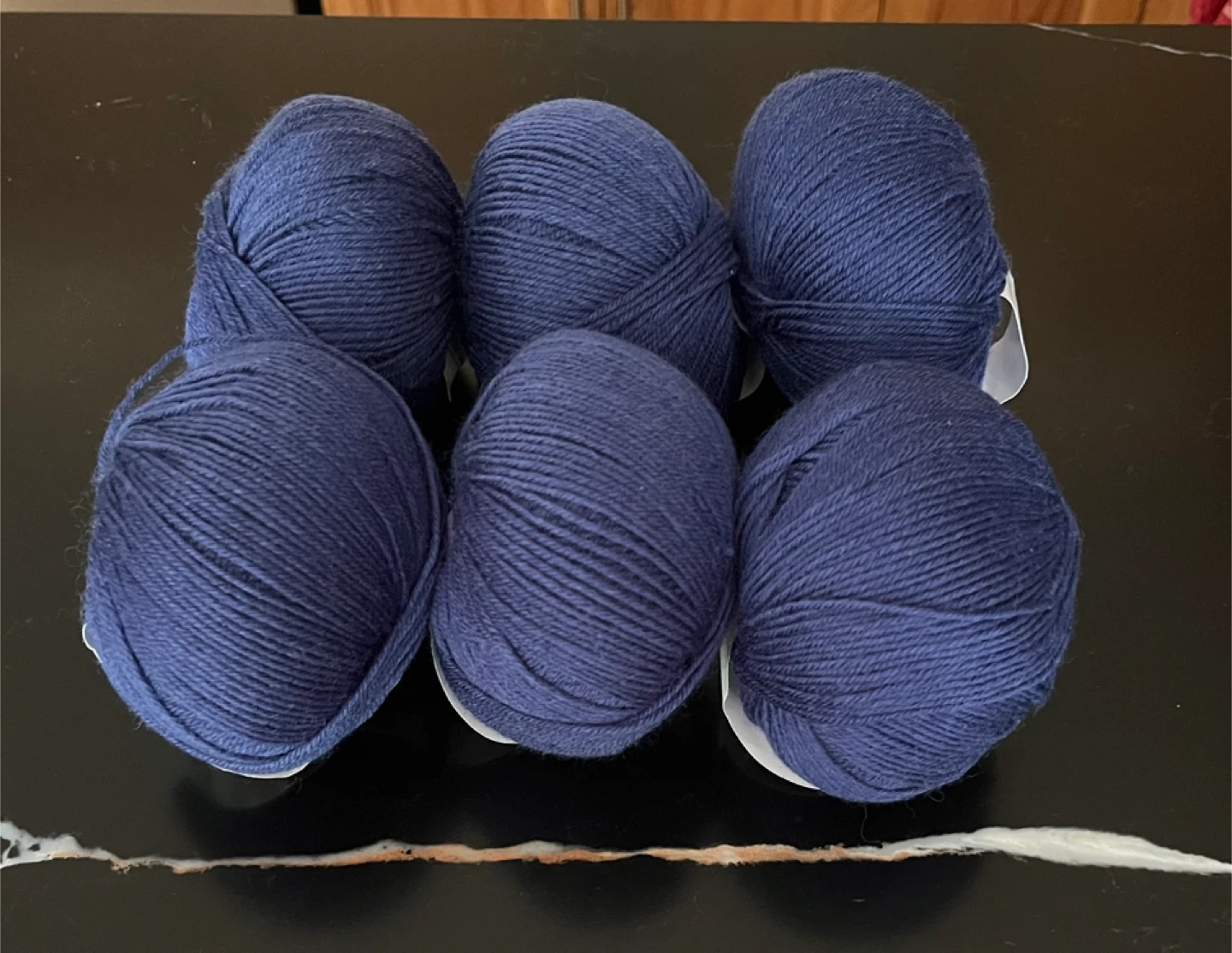 Navy Blue Yarn Balls - Set of 6 balls