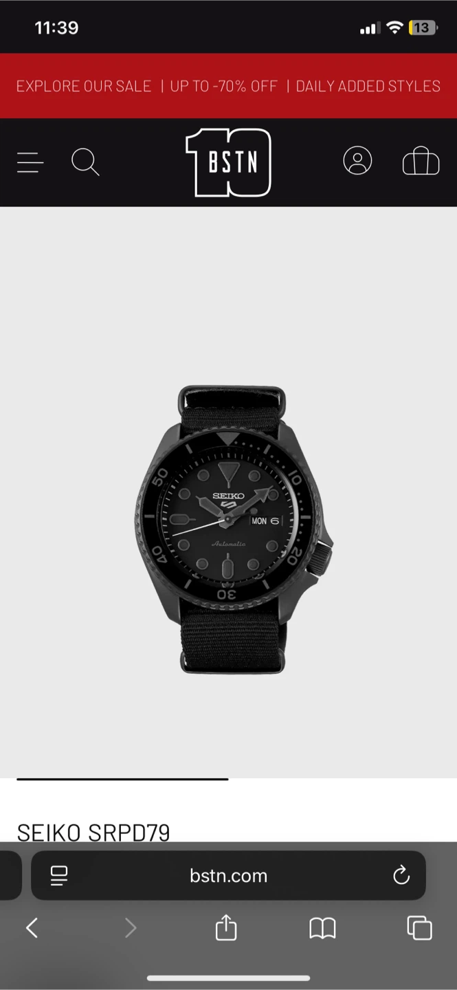 Seiko 5 Sports SRPD79 Watch - Black - photo 4