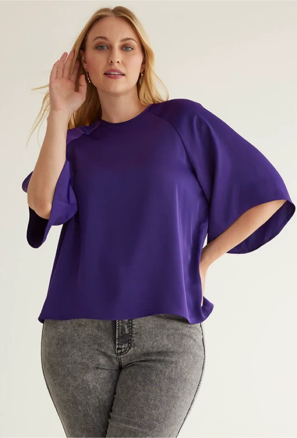 Purple satin Blouse ! thumbnail