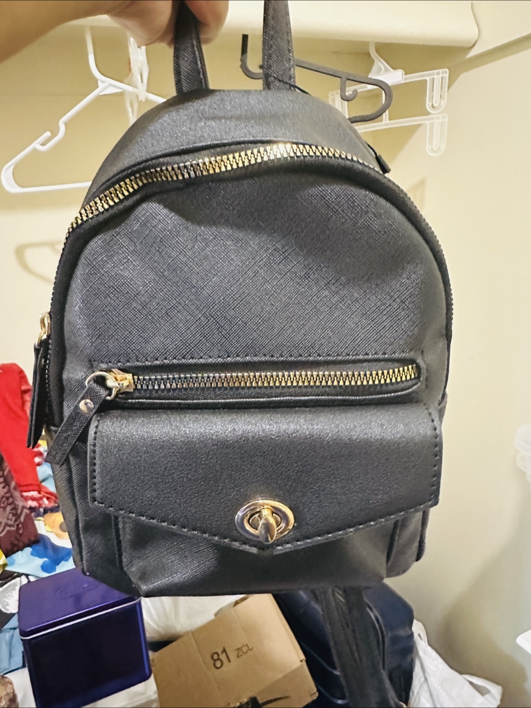 Black Mini Backpack