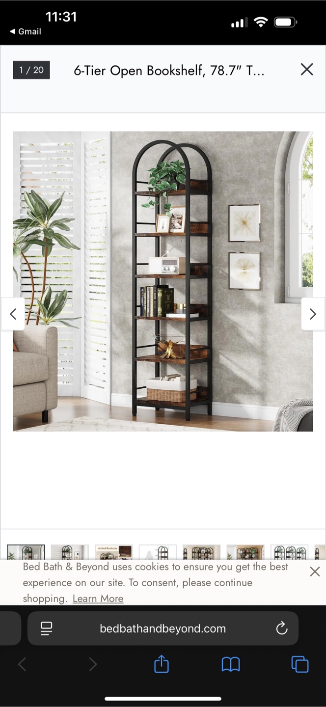 6-Tier Open Bookshelf - 78.7" Tall - photo 3