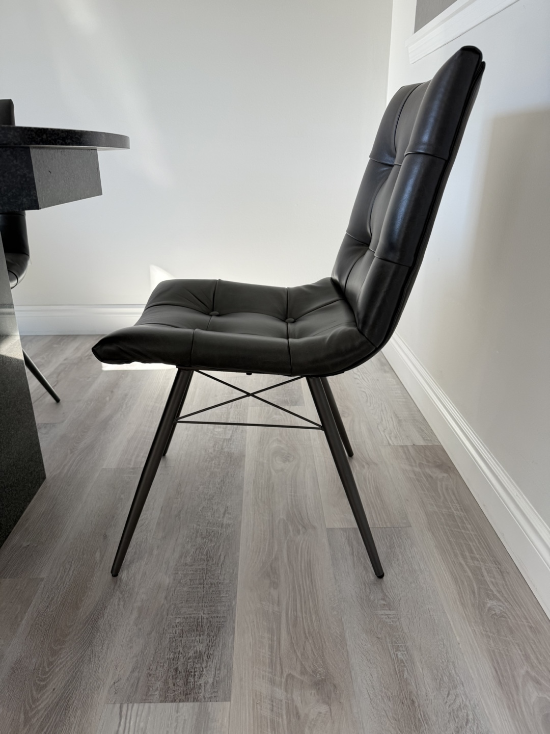Black Faux Leather Dining Chair (6) - photo 2