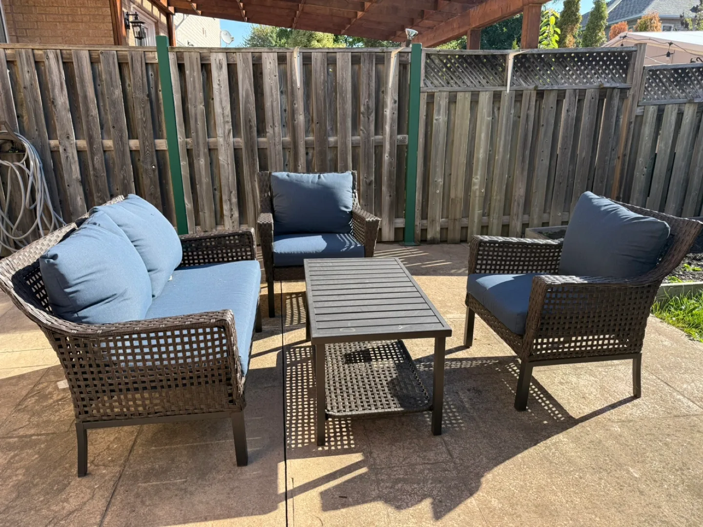Outdoor Wicker Patio Set - Sofa, Chairs & Table thumbnail