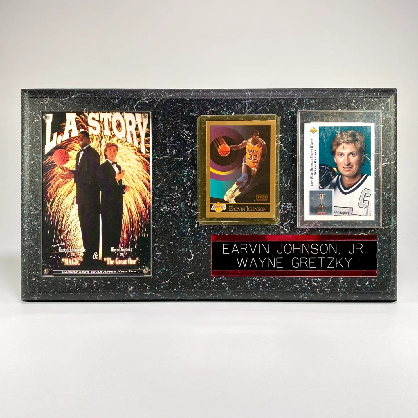 Vintage 1991 Wayne Gretzky & Magic Johnson L.A. Story Plaque thumbnail