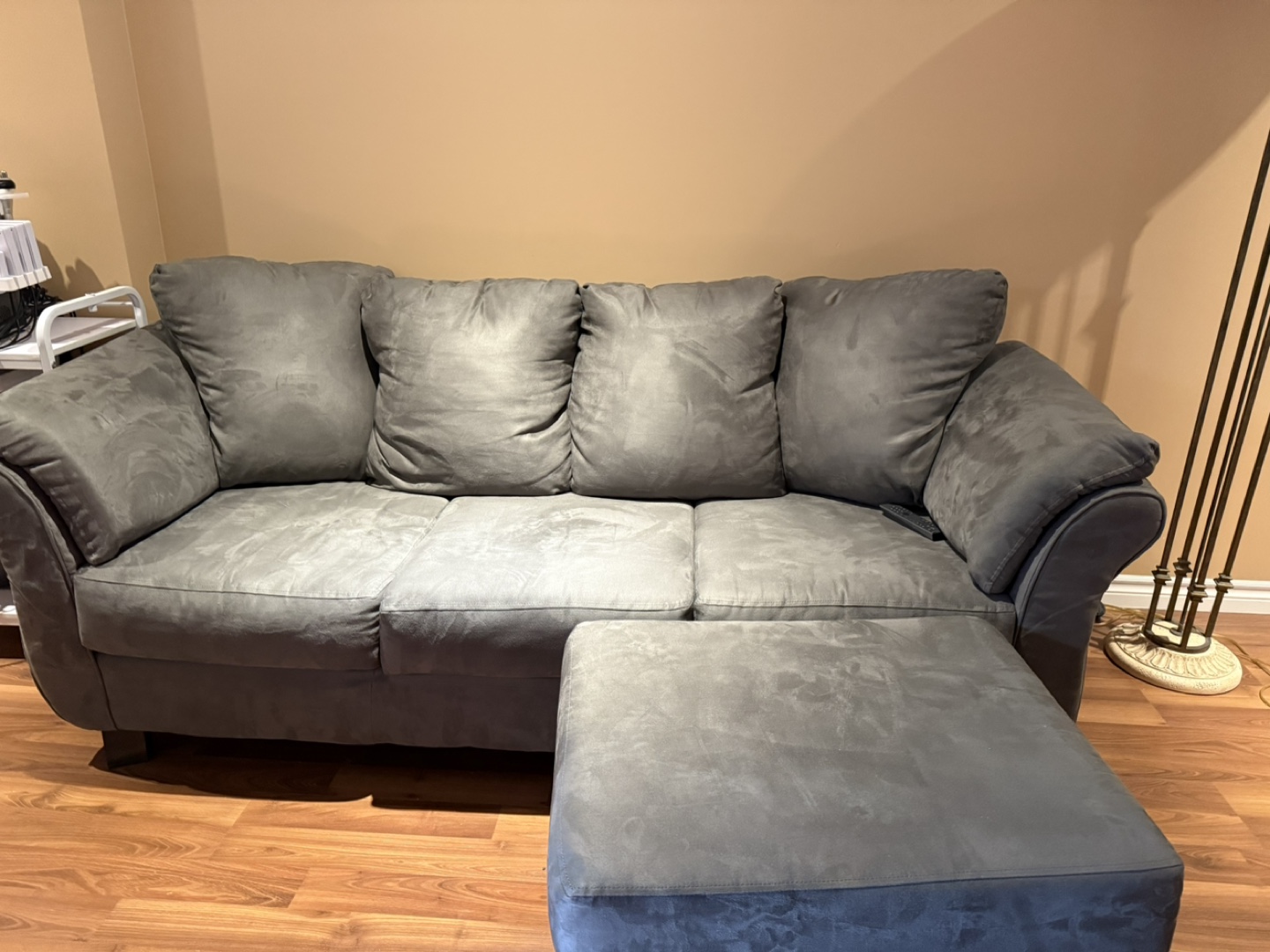 Grey Sofa and Ottoman Set