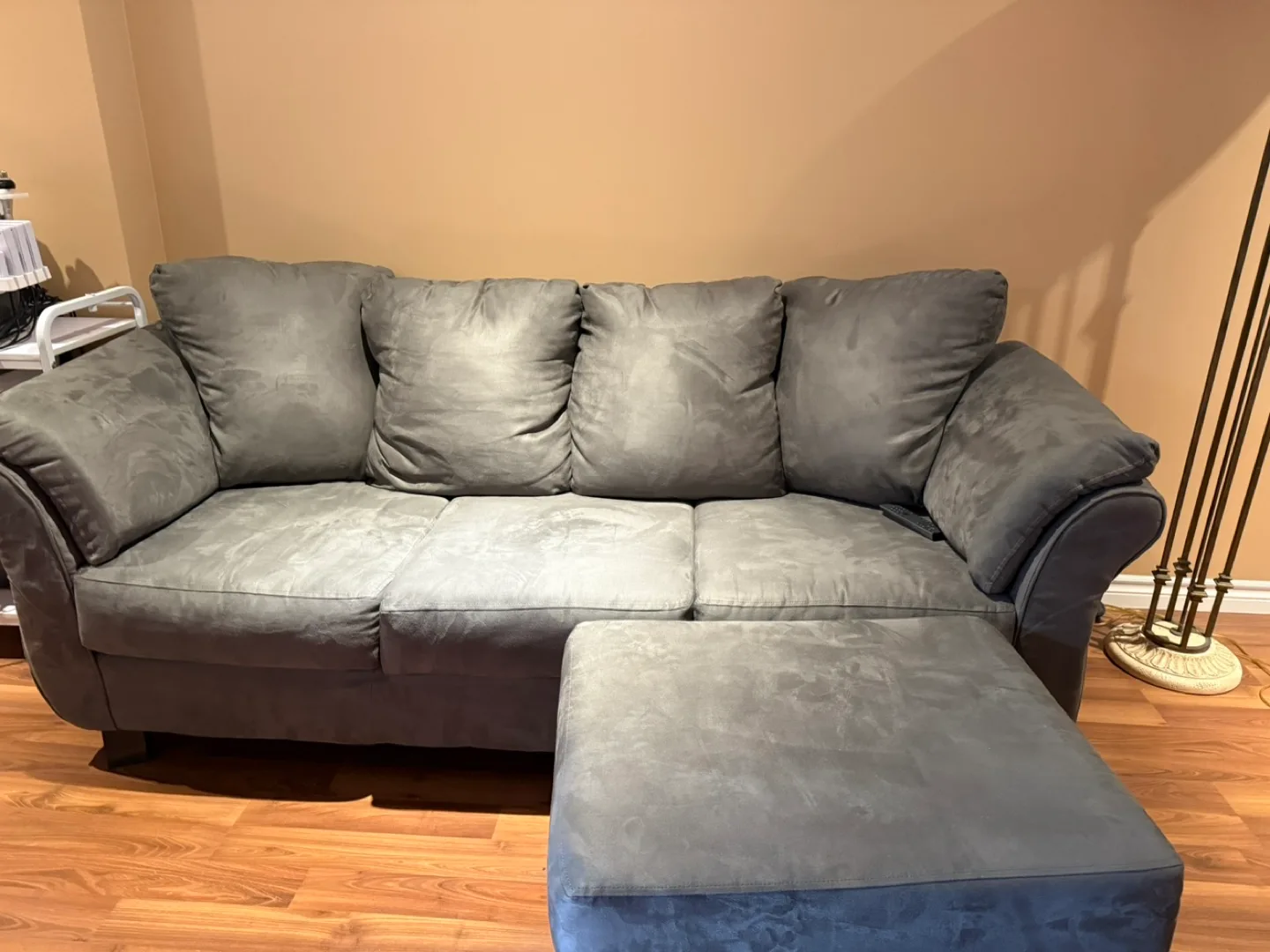 Grey Sofa and Ottoman Set thumbnail