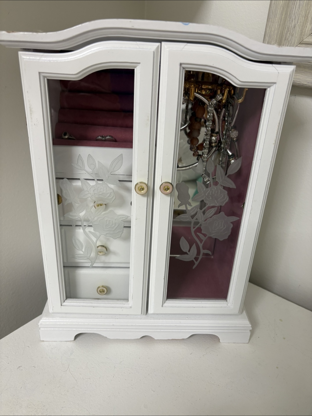 White Wooden Jewelry Box Cabinet - photo 2