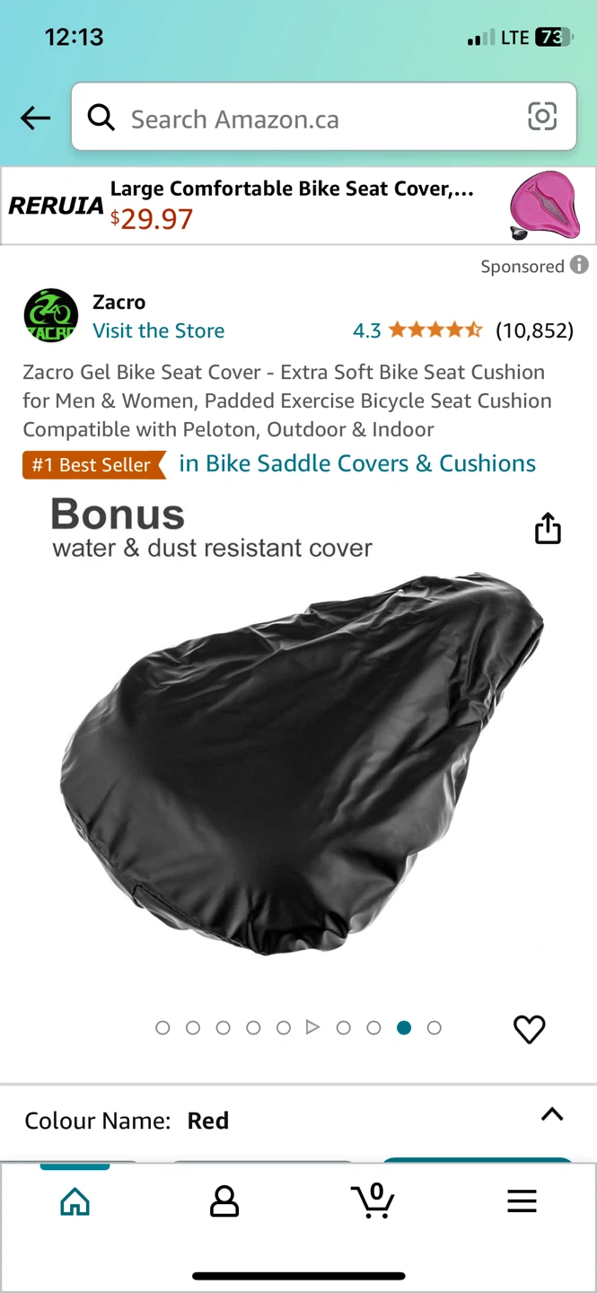 Zacro Gel Bike Seat Cover - Red - photo 3